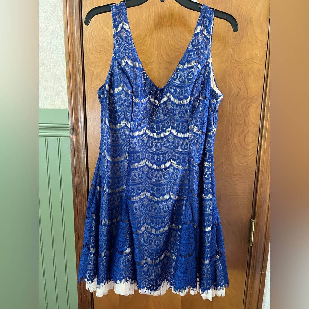 blue lace dress